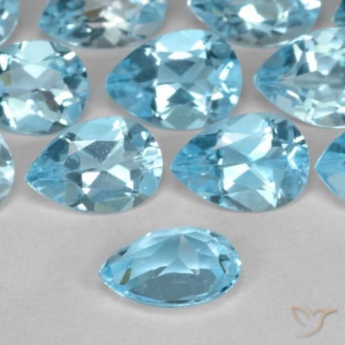 Topaz Gemstones in 7 x 5 mm (calibrated) Size for Sale, Topaz Stones in Swiss Blue Color