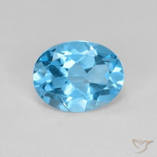 1.76ct Natural Swiss Blue Topaz, Oval, VS