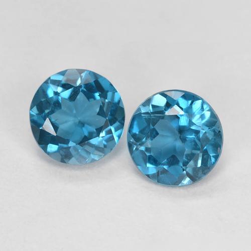 London Blue Topaz Gem - 0.6ct Round Facet (ID: 629075)