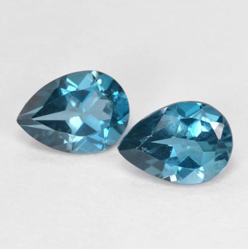 Лондон-Блю Топаз Камень - 0.9ct Фасетная Груша (ID: 629182)