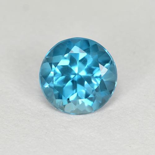 Лондон-Блю Топаз Камень - 0.7ct Круглая Фасетная Огранка (ID: 629200)