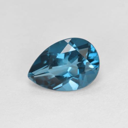 Лондон-Блю Топаз Камень - 0.9ct Фасетная Груша (ID: 629539)