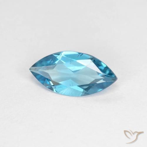 1.08 ct Blue Topaz Stone, Natural Topaz in Marquise Facet Shape for Sale