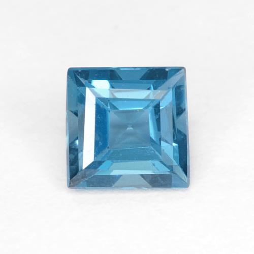 5 x 5mm Square Facet Blue Topaz from Brazil, Weight of 0.75ct, Natural irradiated gemstone in VVS-VS Clarity, 1pc Topaz - the Color is Deep Navy Blue, Mohs Hardness of 8 suitable for daily wear jewelry, Sagittarius Zodiac Stone, Photo A