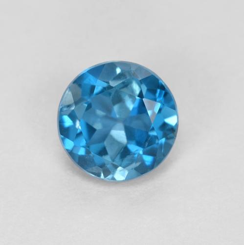 Лондон-Блю Топаз Камень - 0.6ct Круглая Фасетная Огранка (ID: 630125)