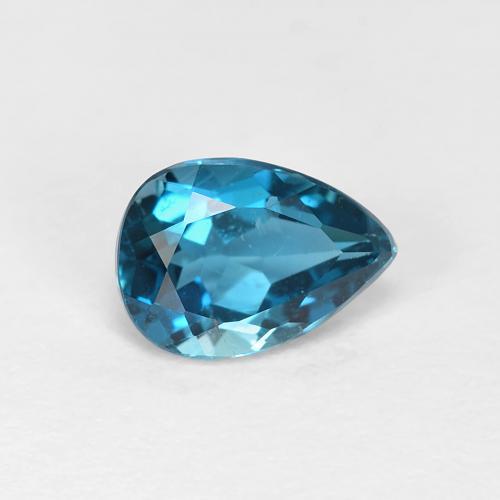 0.93ct Pear Deep Aqua Topaz from Brazil, Dimension 7.2 x 5.1mm, Natural irradiated Gemstone, VVS-VS Clarity, 1pc Pear Facet Topaz, Mohs Hardness of 8 suitable for daily wear jewelry, Sagittarius Zodiac Stone, Photo A