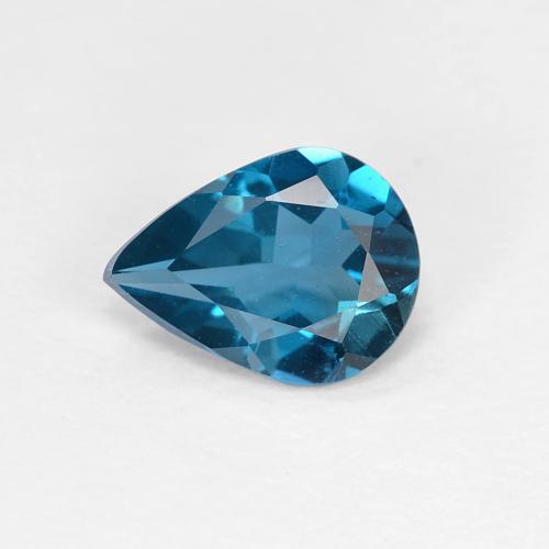 Лондон-Блю Топаз Камень - 1ct Фасетная Груша (ID: 630433)