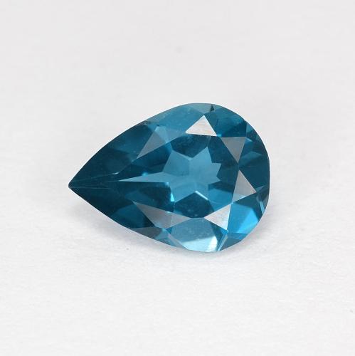 Лондон-Блю Топаз Камень - 1.1ct Фасетная Груша (ID: 630436)