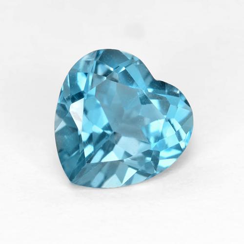 Topaze Bleu heart facet du Brésil, 8,2 x 8,2mm, poids de 2,4 ct, pierre gemme naturelle Irradié de pureté vvs-vs, 1 pièce de topaze, couleur Océan profond, dureté Mohs de 8 convient aux bijoux de tous les jours, pierre de sagesse, Pierre du zodiaque Sagittaire, Photo A