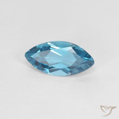 1.20 ct Blue Topaz Stone, Natural Topaz in Marquise Facet Shape for Sale