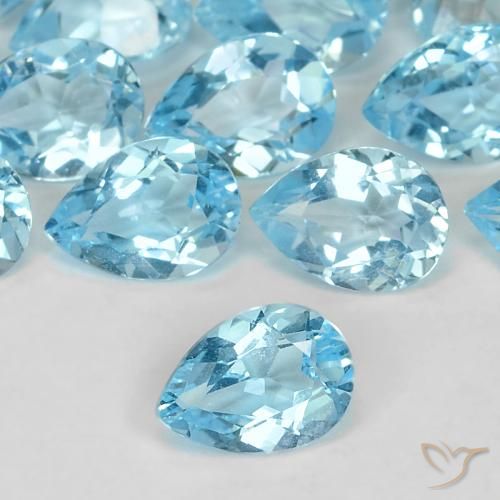 0.82ct Natural Sky Blue Topaz, Pear Shape, VS