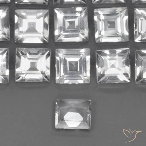 Topaz Gemstones in 4.6 x 4.6 mm Size for Sale, Topaz Stones in Clear White Color