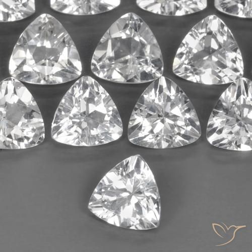 0.88ct Natural Clear White Topaz, Trillion, VVS-VS