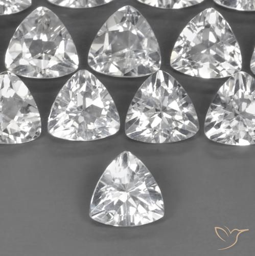 2.63 ctw White Topaz Stones, Natural Topaz in Trillion Facet Shape for Sale