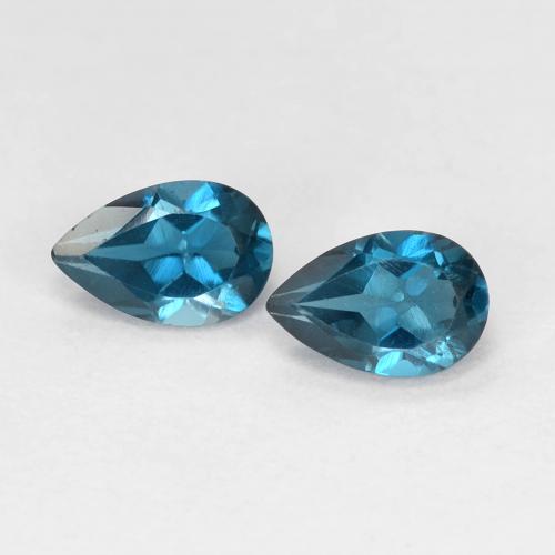 blue topaz  faceted Gemstone 6 x 9 mm pear shape  pieces 8 lot code no.60