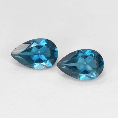 blue topaz faceted Gemstone 6 x 9 mm pear shape pieces 8 lot code no.60