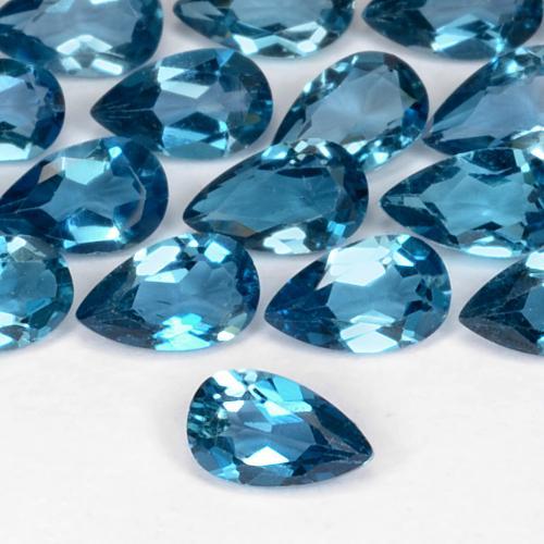 0.25 ct Blue Topaz Stone, Natural Topaz in Pear Facet Shape for Sale