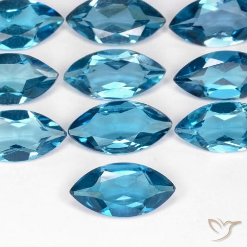 0.99ct Natural London Blue Topaz, Marquise, VS
