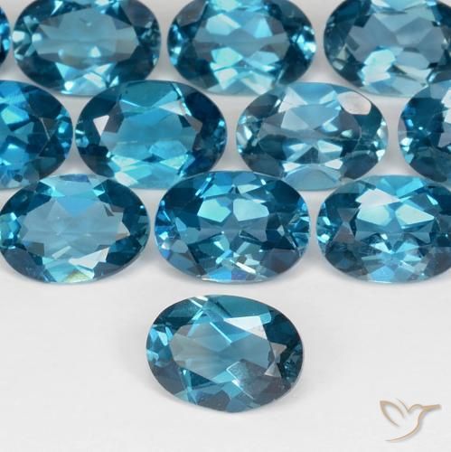 29.52 ctw Blue Topaz Stones, Natural Topaz in Oval Facet Shape for Sale
