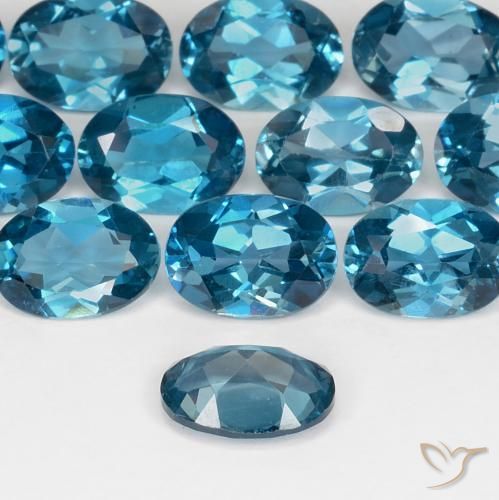 Topaz Gemstones in 7 x 5 mm (calibrated) Size for Sale, Topaz Stones in London Blue Color