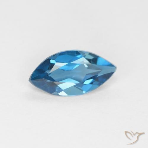 0.89 ct Blue Topaz Stone, Natural Topaz in Marquise Facet Shape for Sale