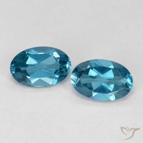 1.13 ct Loose London Blue Topaz, 6.2 x 4.1 mm Oval Cut From Brazil, Photo A