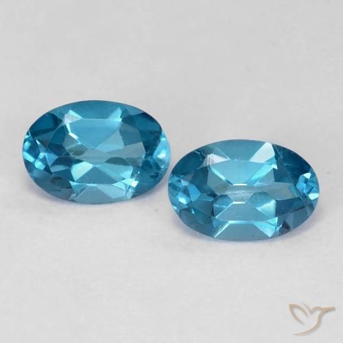 1.19 ct Loose London Blue Topaz, 6.2 x 4.2 mm Oval Cut From Brazil, Photo A
