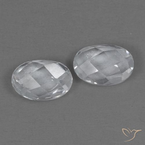 1.32 ct White Topaz, 6 x 4.1 mm Oval Checkerboard From Brazil, Photo A