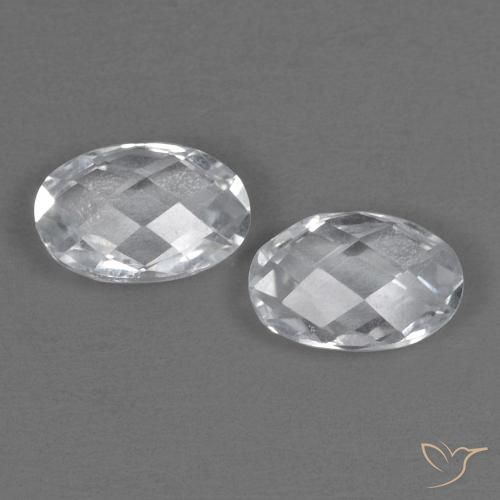 1.07 ct White Topaz, 6.3 x 4.2 mm Oval Checkerboard From Brazil, Photo A