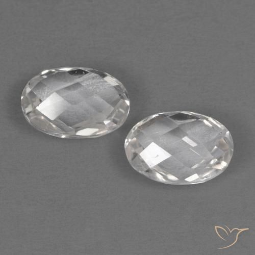 1.32 ct White Topaz, 6.2 x 4.1 mm Oval Checkerboard From Brazil, Photo A