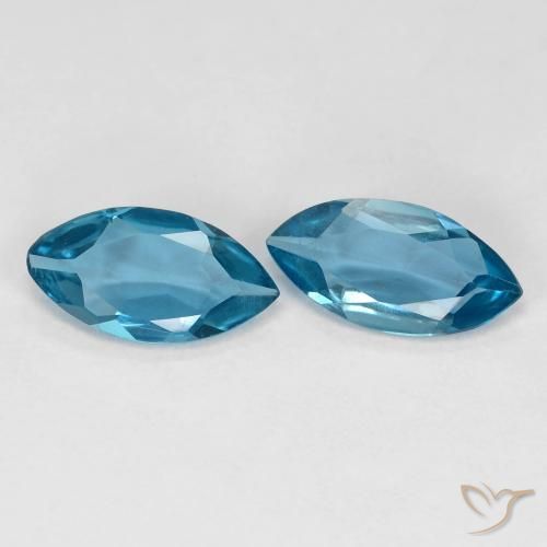 1.99 ctw Blue Topaz Stones, Natural Topaz in Marquise Facet Shape for Sale
