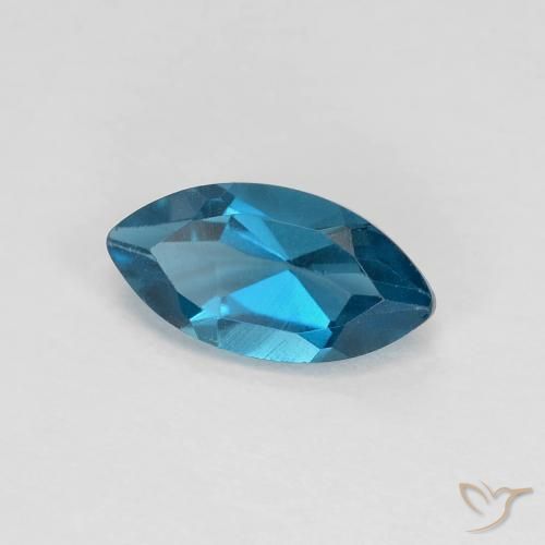 1.37 ct Blue Topaz Stone, Natural Topaz in Marquise Facet Shape for Sale