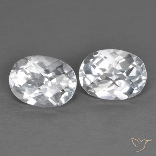 3.4 ct White Topaz, 8.1 x 6.1 mm Oval Checkerboard From Brazil, Photo A