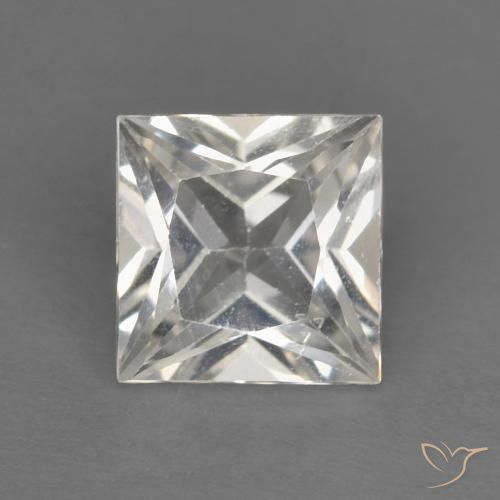 1.24ct Natural Clear White Topaz, Square, VVS