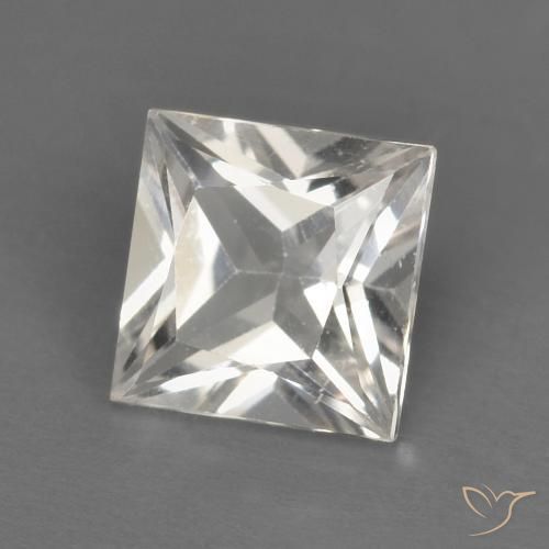 1.24 ct White Topaz Stone, Natural Topaz in Princess-Cut Shape for Sale