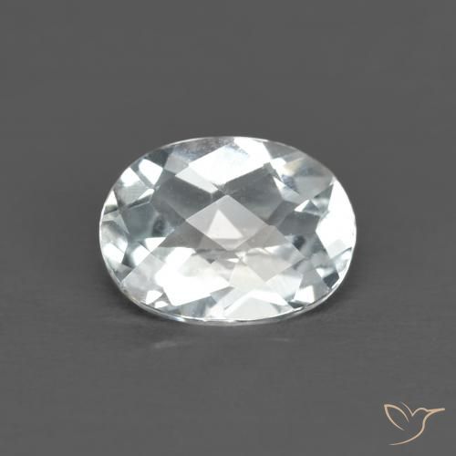 1,47ct Ovale checkerboard bianco Topazio dal Brasile, Dimension 8 x 6,1mm, Natural non trattati Gemstone, VVS Clarity, 1 piece Topazio in Bianco bluastro Color, Mohs Hardness of 8 adatto per gioielli da indossare ogni giorno, Pietra zodiacale Sagittario, Photo A