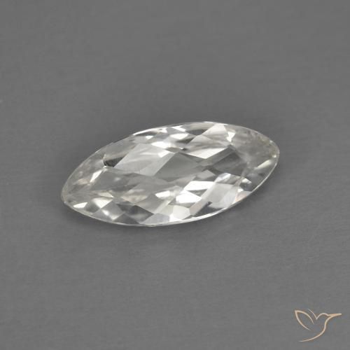 1.45 ct White Topaz Stone, Natural Topaz in Marquise Checkerboard Shape for Sale