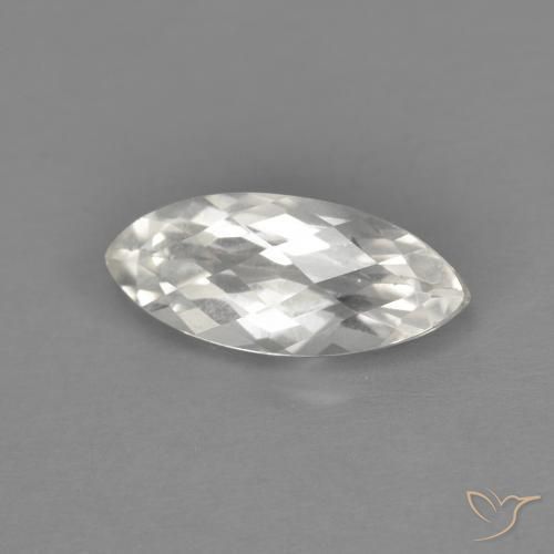 1.85 ct White Topaz Stone, Natural Topaz in Marquise Checkerboard Shape for Sale