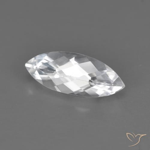 1.71 ct White Topaz Stone, Natural Topaz in Marquise Checkerboard Shape for Sale