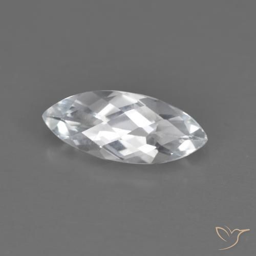 1.60 ct White Topaz Stone, Natural Topaz in Marquise Checkerboard Shape for Sale