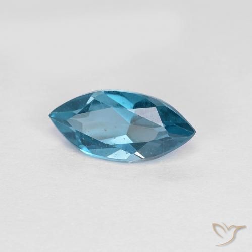 0.97 ct Blue Topaz Stone, Natural Topaz in Marquise Facet Shape for Sale