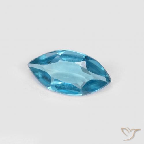 0.91 ct Blue Topaz Stone, Natural Topaz in Marquise Facet Shape for Sale