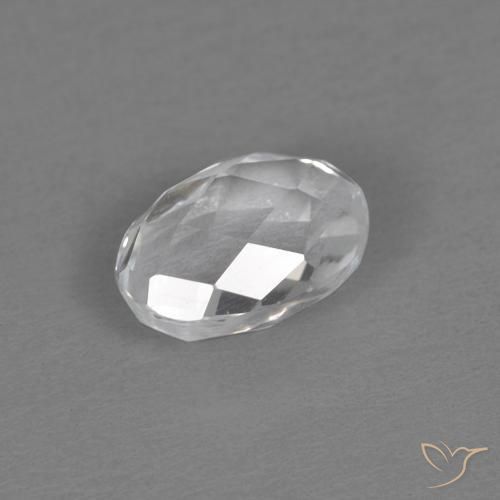 Topaze Blanc oval checkerboard 6 x 4,2mm du Brésil, poids de 0,69 ct, pierre gemme naturelle Non traité de pureté vvs, 1 pièce de topaze, couleur : Blanc, dureté de Mohs de 8 convient aux bijoux de tous les jours, pierre de sagesse, Pierre de naissance traditionnelle d'août, Photo A