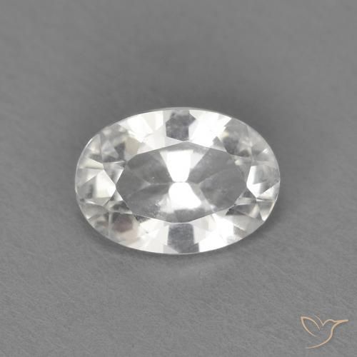 7 x 5,1mm weißer Topas im Oval Diamantschliff aus Brasilien, Gewicht 0,86 ct, Garantiert echter Edelstein in VVS Reinheit, 1 Stück Topas - die Farbe ist Weiß, Mohs-Härte von 8 Geeignet für den täglichen Gebrauch im Schmuck, Traditioneller August-Geburtsstein, Photo A