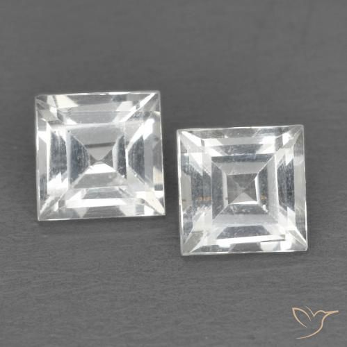 1.14 ct White Topaz, 4.5 x 4.4 mm Square Cut From Brazil, Photo A