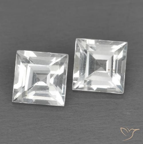 1.14 ctw White Topaz Stones, Natural Topaz in Square Facet Shape for Sale