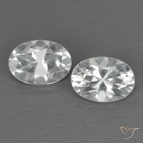 1.95 ct White Topaz, 7.1 x 5.1 mm Oval Diamond Cut From Brazil, Photo A
