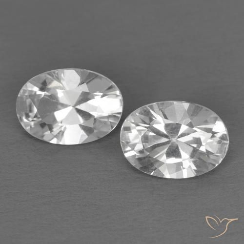 1.79 ct White Topaz, 7.1 x 5.1 mm Oval Diamond Cut From Brazil, Photo A