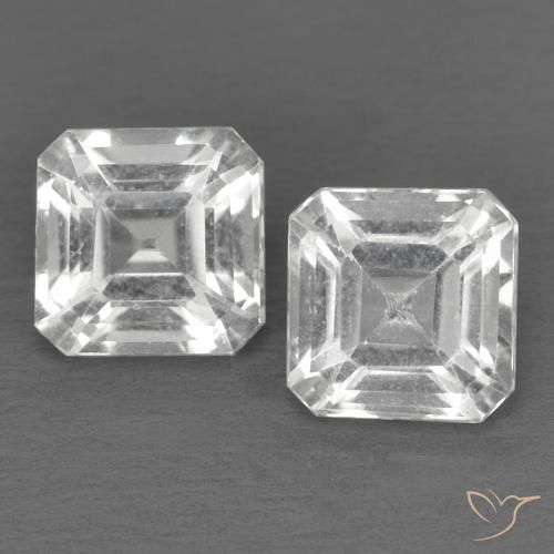 1.66 ct White Topaz, 5 x 4.9 mm Octagon Cut From Brazil, Photo A