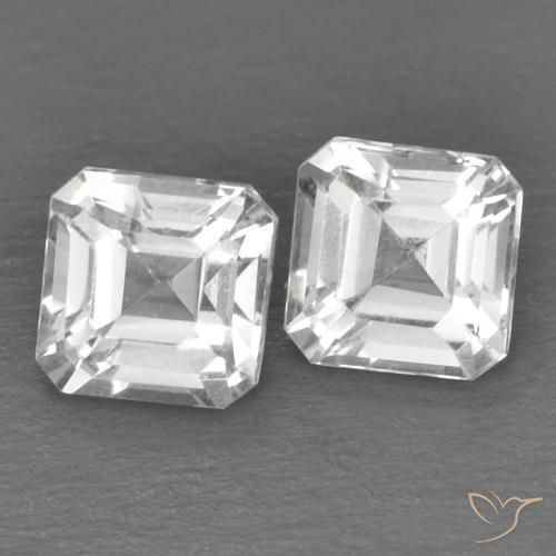 1.66 ctw White Topaz Stones, Natural Topaz in Octagon Step Cut Shape for Sale